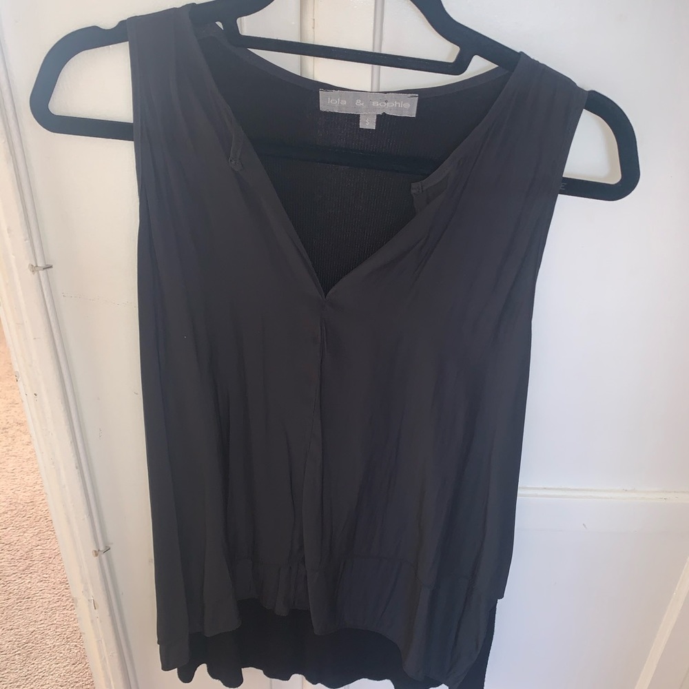Lola & Sophie Black Tank with Ribbed Back